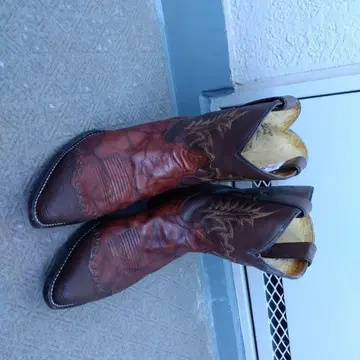 토니 라마 숏 웨스턴 부츠 브라운 가죽