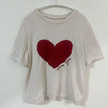 선착순 [ L ] 하트 프린트 반팔 상의