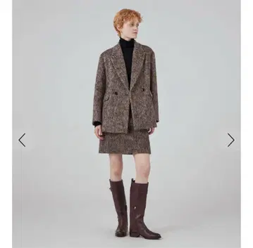 새상품 택 포함 macphee 모헤어 믹스 샤기 더블 브레스트 자켓