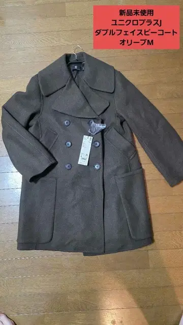 유니클로 플러스 J 더블 페이스 코트 올리브 M 사이즈