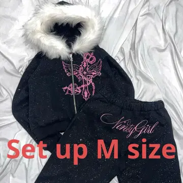 9090 girl Cross Logo glitter 셋업