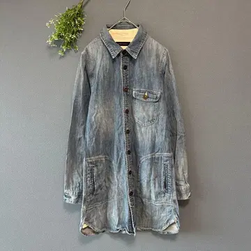 어반 리서치 [F] 고급 캐주얼 그라데이션 튜닉 기장 데님 셔츠