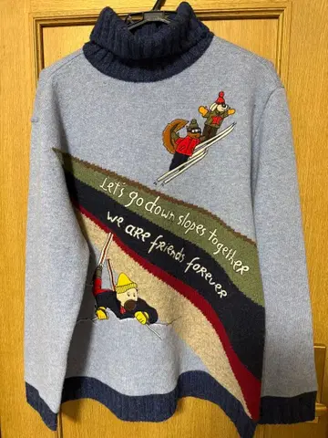 새상품급 CASTELBAJAC 자수 터틀넥 니트 스웨터