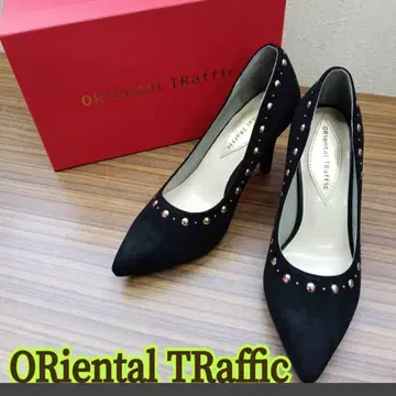 Oriental Traffic 블랙 펌프스 37 스웨이드 느낌 박스형