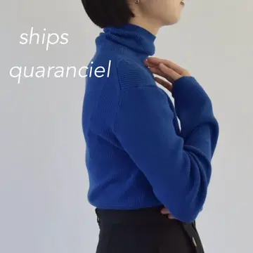 SHIPS quaranciel 코튼 터틀넥 리브 니트