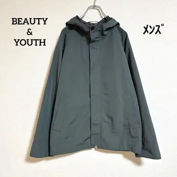 BEAUTY&YOUTH 발수 솔리드 타스란 후디 블루종