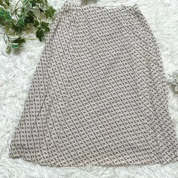 AMACA 플레어 스커트 36 올 패턴 베이지 고급 미세스