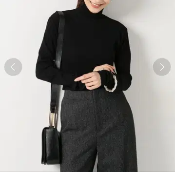 [ 새상품급 ] 이에나 테크노라마 골지 터틀넥 풀오버 블랙