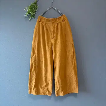 프라이드 [L] 고급 캐주얼 하이웨스트 코튼 센터 프레스 와이드 팬츠