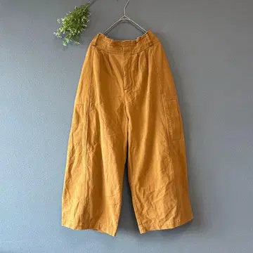 프라이드 [L] 고급 캐주얼 하이웨스트 코튼 센터 프레스 와이드 팬츠