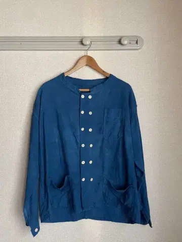 40's 인디고 린넨 더블 브레스트 유로 워크