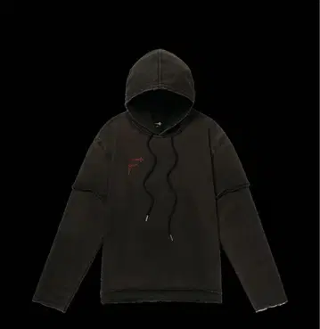 블랙 후드티 자수 포함