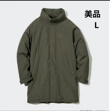 새상품급 유니클로 방풍 패딩 코트 올리브 L 사이즈