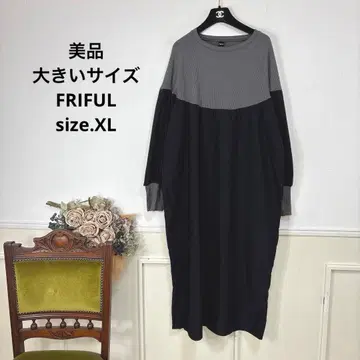 39 새상품급 빅 사이즈 FRIFUL 바이컬러 원피스