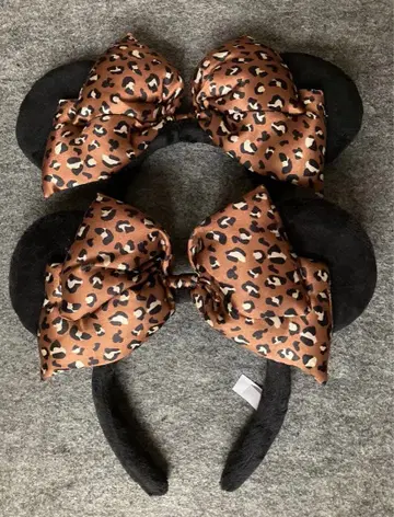 디즈니 머리띠 미니 레오파드 무늬 2개 페어 브라운 갈색