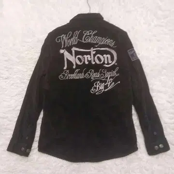 하자품 Norton 코듀로이 셔츠 블랙 자수 LL