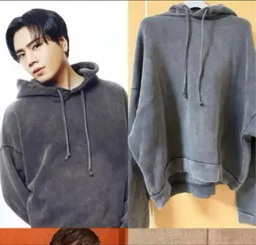 후디드 스웨터 후드티 페이디드 블랙