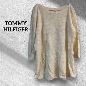 1점 한정 TOMMY HILFIGER 크림색 니트 튜닉 스웨터