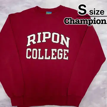 챔피언 맨투맨 S 레드 프린트 칼리지 로고 구제 의류