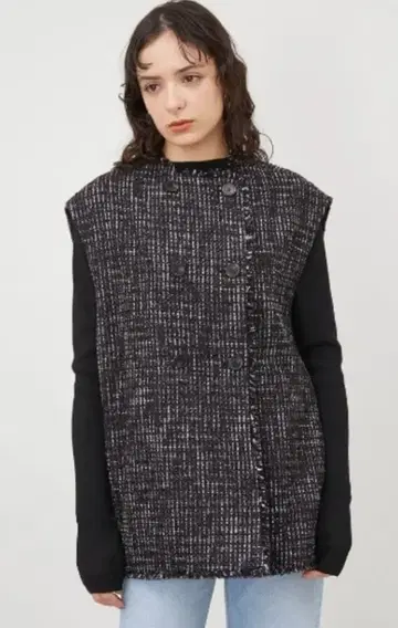 미라 오웬 프린지 코쿤 트위드 W 베스트