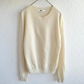 캐시미어 100% 유니클로 캐시미어 스웨터 [ S ] 크루넥 화이트