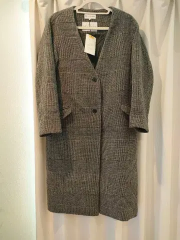 글로벌 워크 메리노울 노카라 코트 미사용 새상품