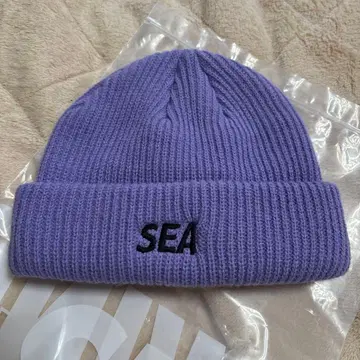 WIND AND SEA 퍼플 니트 모자 F 사이즈