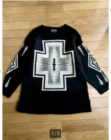 Pendleton 울 스웨터 오르테가 치마 네이티브 무늬