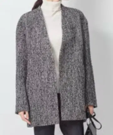 23구 울 트위드 V 컬러 코트