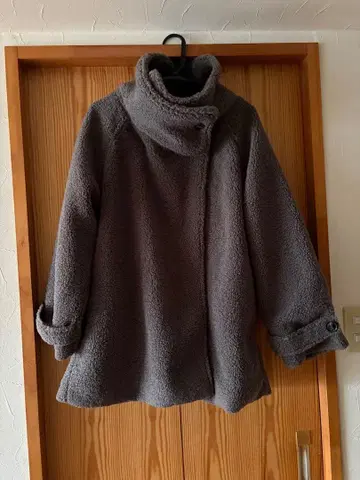 sakishimatokyo 보아 스탠드 카라 아우터 여성용 그레이