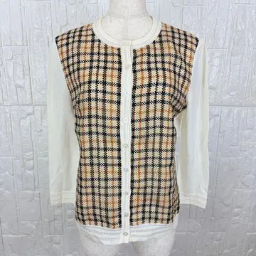 DAKS 닥스 가디건 38 고급 체크 무늬 [ f26 ]