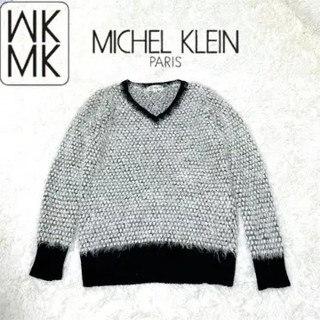 미쉘클랑 퍼지 릴렉스 블랙 V넥 스웨터 38