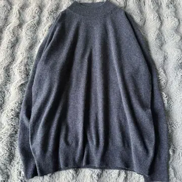 새상품급 Pure Cashmere 100% 아쉬 네이비 모크넥 LL