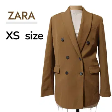 ZARA 더블 브레스트 자켓 XS 카멜