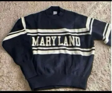 Boogie 로고 니트 네이비 x 화이트 라인