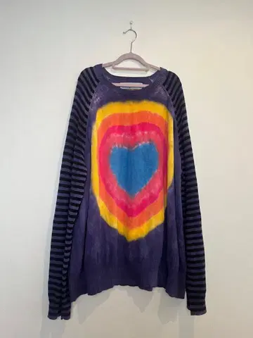 23ss dairiku 하트 타이다이 보더 니트