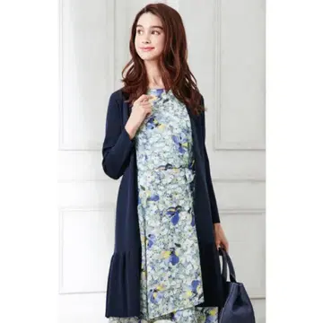 TOCCA 토카 워셔블 FLUTTERY 롱 가디건 네이비 M