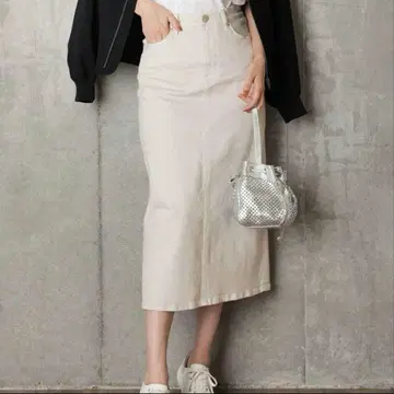23구 스트레치 데님 스커트 아이보리 베이지 40