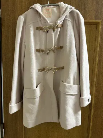 Cherite 후드 부착 더플 코트 라이트 베이지