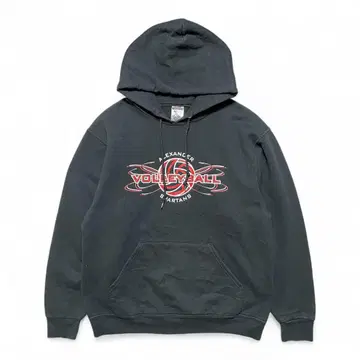 USA 구제 의류 배구 맨투맨 후드티 프린트 블랙 남성용 M