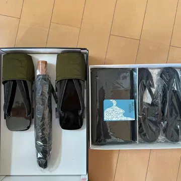 일본 의류용 일본 나막신과 우산 세트와 조리, 백