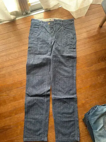 Seagreen 스트라이프 데님 팬츠 그레이