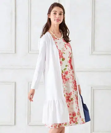 TOCCA 토카 워셔블 FLUTTERY 롱 가디건 화이트 XS