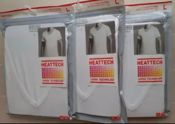 유니클로 히트텍 V넥T 화이트 L 3개 세트