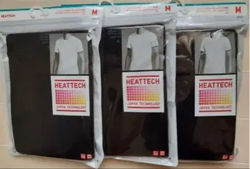 유니클로 히트텍 크루넥T 블랙 M 3개 세트