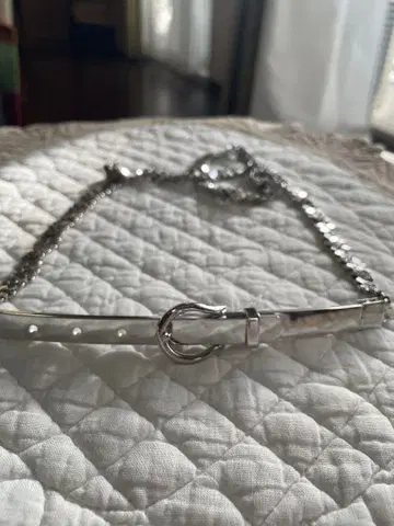 [ 꼼사데모드 ] 실버 금속제 체인 벨트