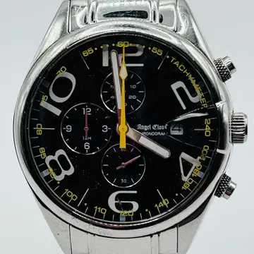 AngelClover 크로노그래프 블랙 시계