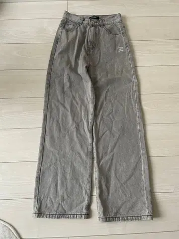 PAZZO 그레이 스트레이트 데님 S