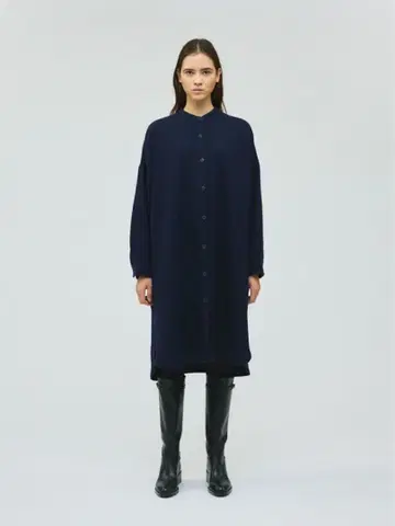 네이비 긴팔 셔츠 원피스