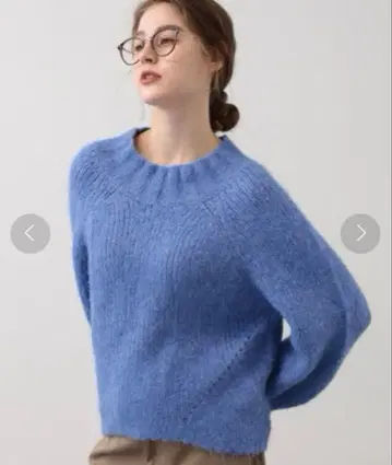 SALOON(살룬) 3G 기모 와이드 넥 니트 풀오버 [ 손세탁 가능 ]